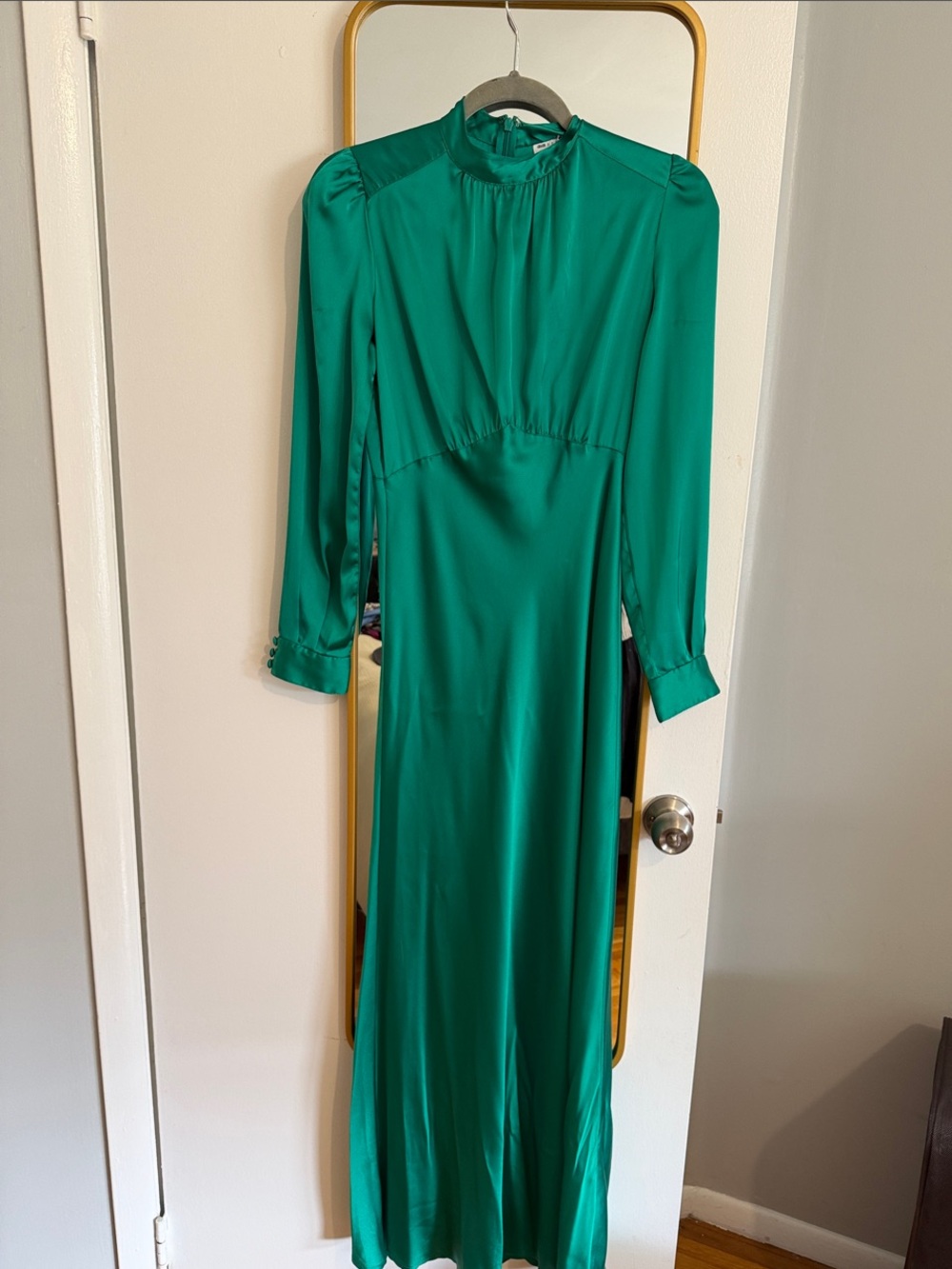ASOS Green Long Sleeve Maxi Dress